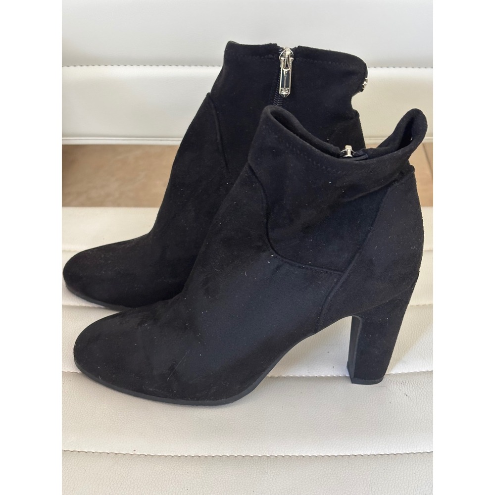 Sam Edelman Womens Black Suede Block Heel Ankle Booties Size 9.5M